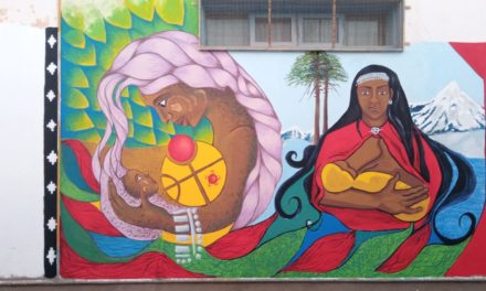 Mural en Sede Barrio Central en Homenaje a la Mujer y Madre Mapuche