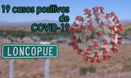 19 casos confirmados positivos COVID-19 en Loncopué
