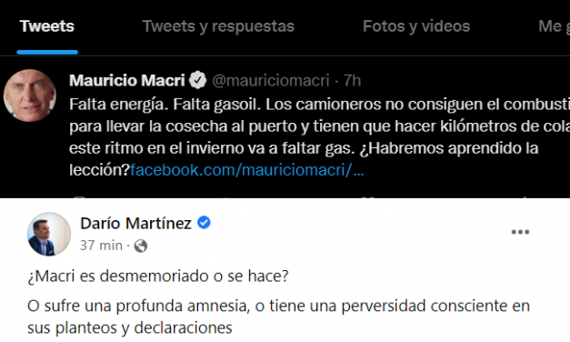 Dario Martinez responde a Macri :¿Macri es desmemoriado o se hace?
